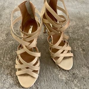Tabard Lotus Gold Strappy Sandals/Heels
